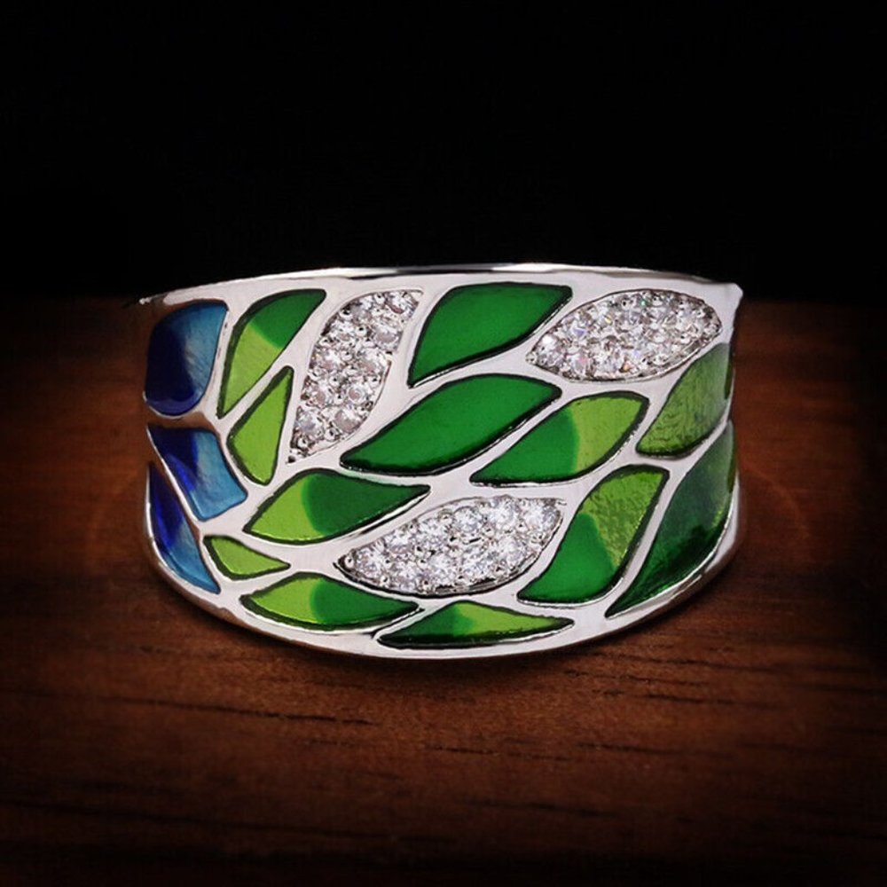 New Gorgeous Sterling Silver CZ Wide Band Ring - Picture 3 of 4